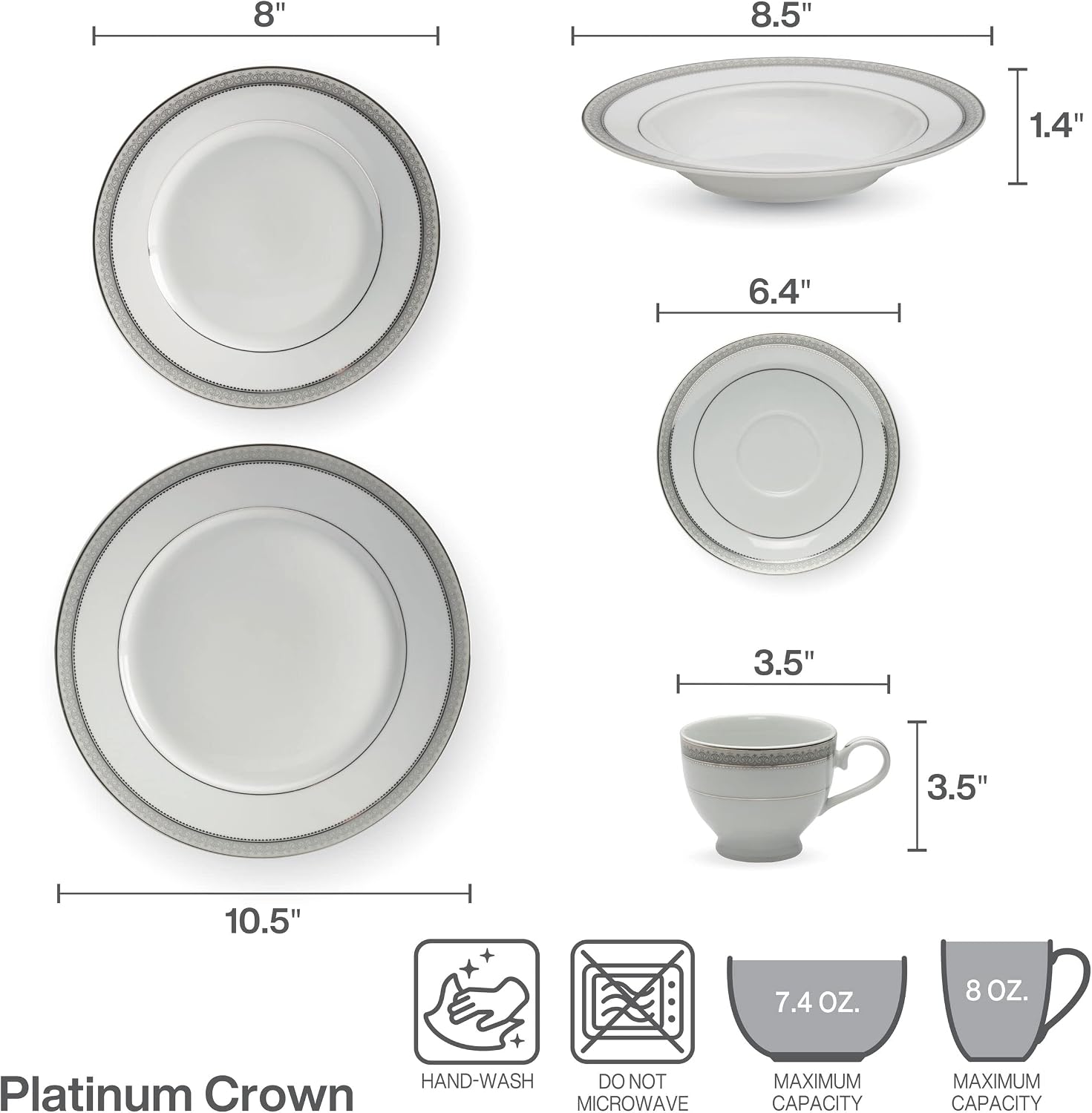 Mikasa Regent Bead 40-Piece Porcelain Dinnerware Set, Service for 8