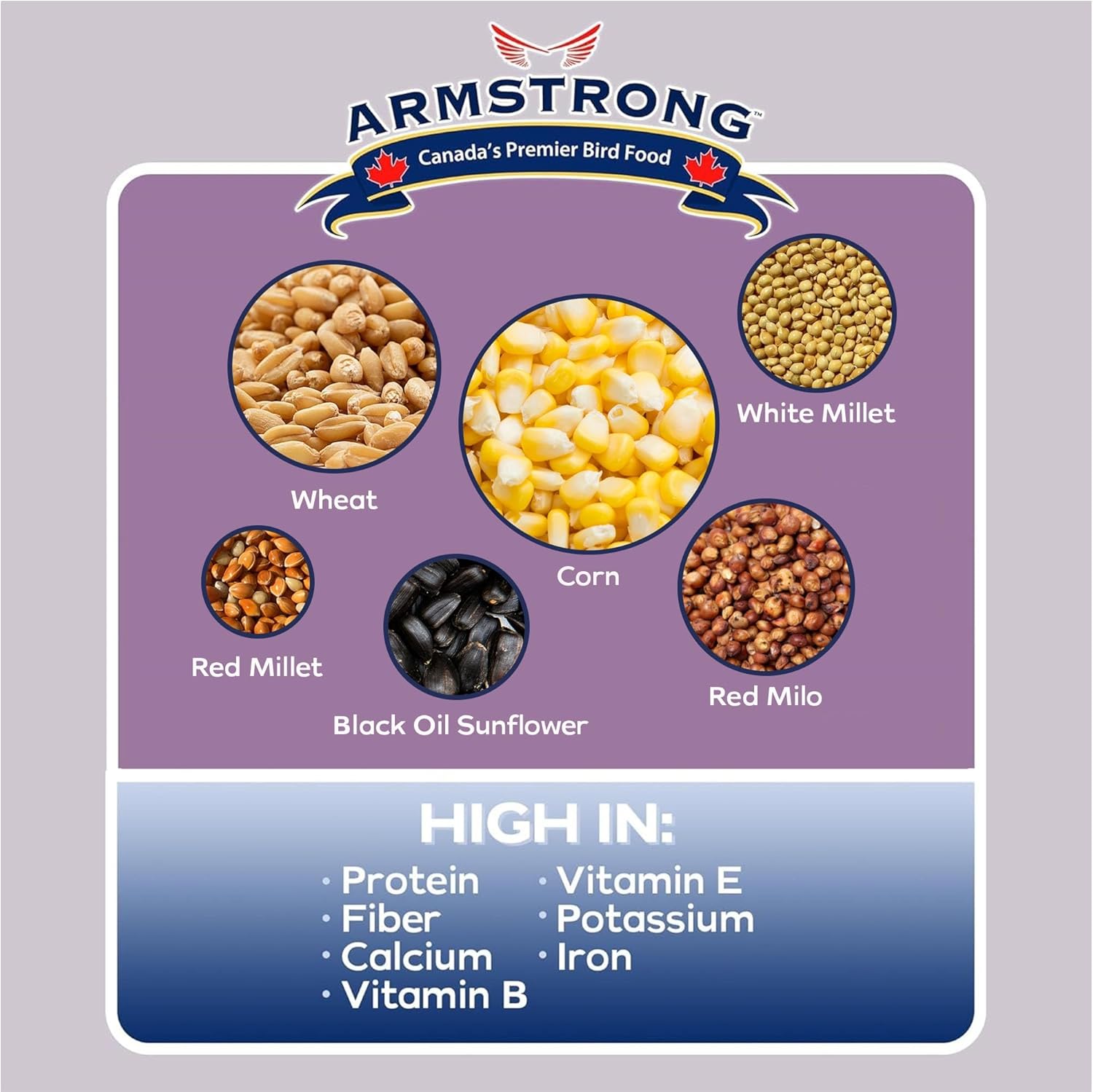 Armstrong Wild Bird Food All Season Bird Seed Blend, 40 Pounds - with Cut Corn, Wheat, White & Red Millet, Black Oil Sunflower Seeds for Blue Jays