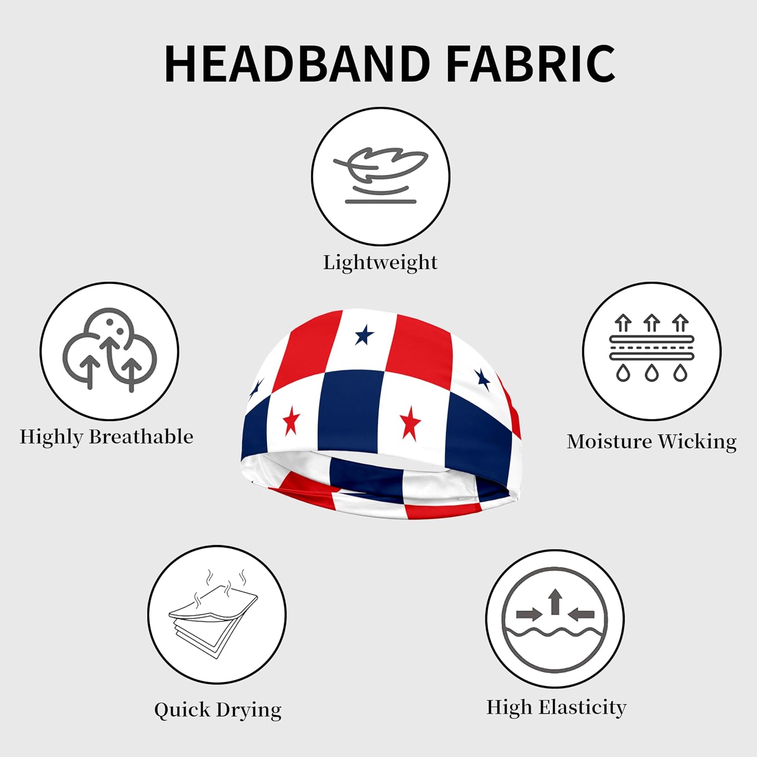 Sports Headband for Women Men,Flag Pattern Workout Head Band,Sweat Bands,Women Running Cycling Yoga Fitness,WorkoutSports Gift