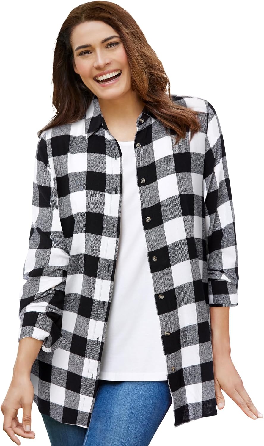 Woman Within Classic Flannel Shirt