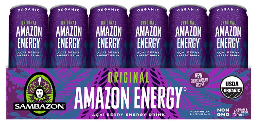 Sambazon Organic Low Calorie Amazon Acai Energy Drink, 12 Fl Oz