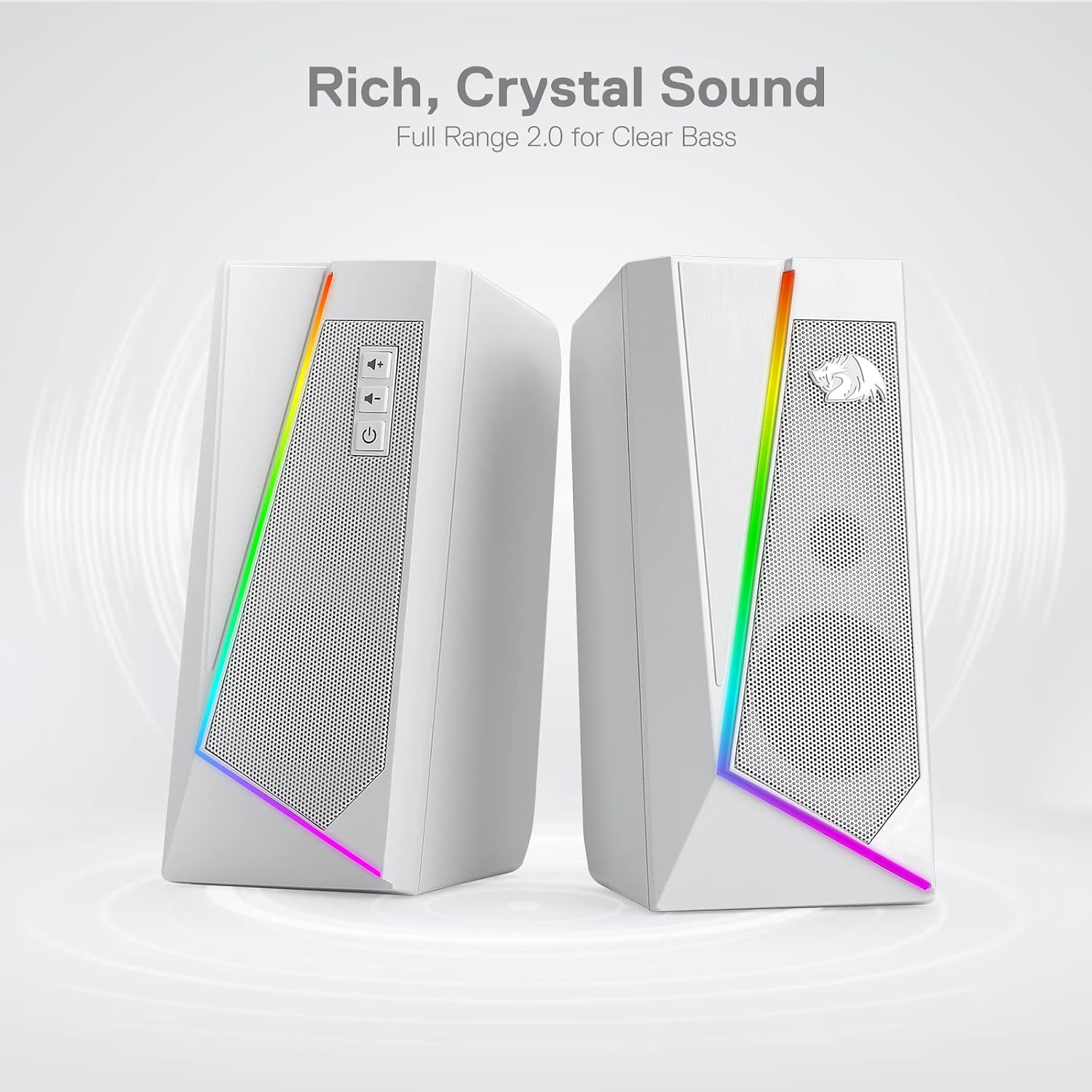 Redragon GS520 Wired 2.0 Channel Stereo Sound Desktop RGB Computer Speakers