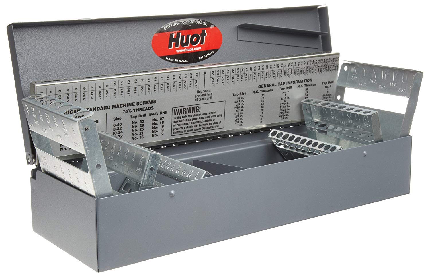 Huot 11700 Combination Jobber Length Drill Bit Index for Sizes 1/16" to 1/2" in 1/64" Increments, A to Z, and #1 to #60