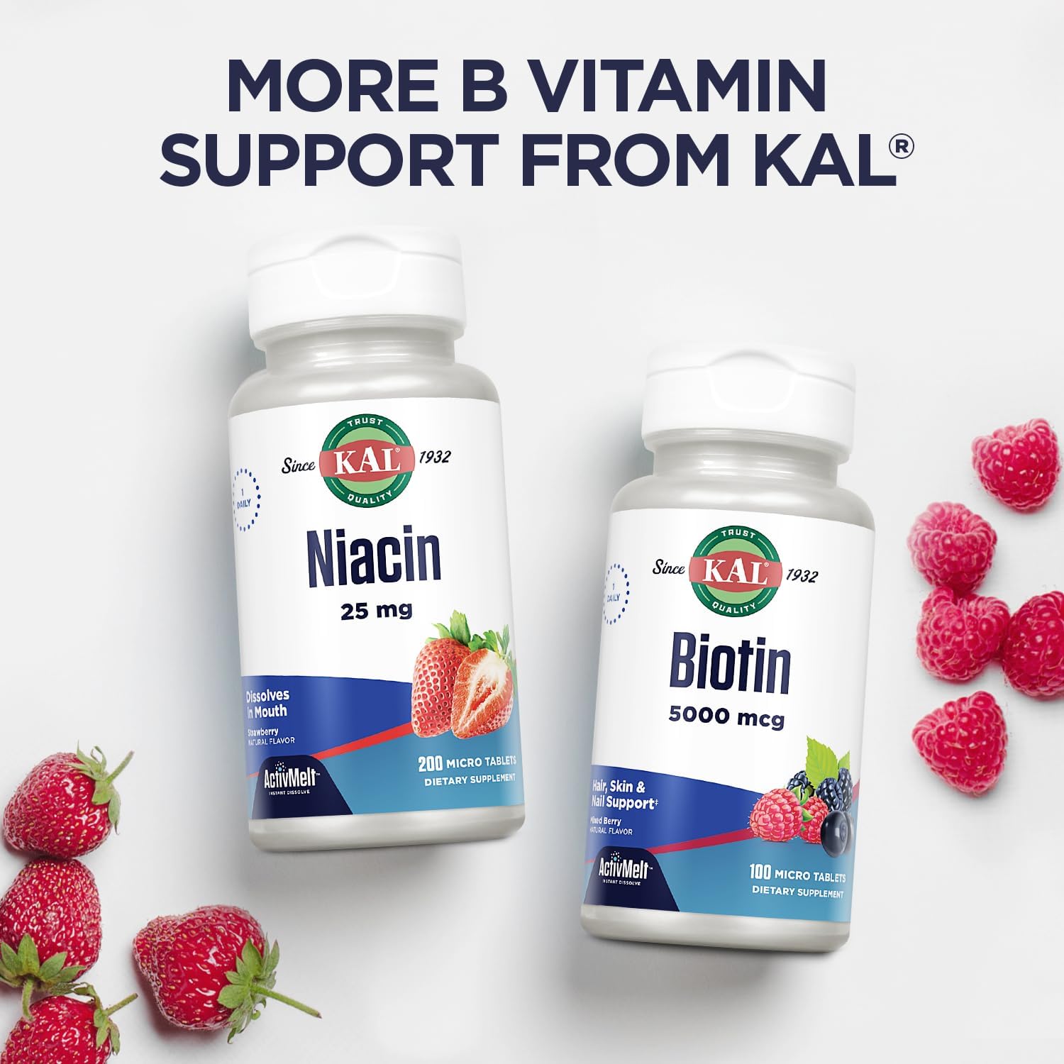 KAL Vitamin B-6 B-12 Folic Acid DropIns, Liquid Vitamin B Supplement Drops, Heart Health, Energy, Red Blood Cell Support with Methyl B12 and Methyl Folate, Natural Mixed Berry Flavor, 59 Servings, 2oz | Cardiovascular, Energy & Nerve Support - Active P-5…