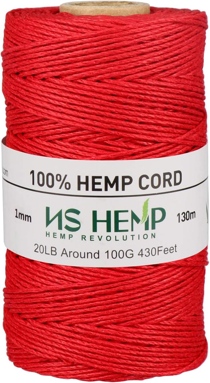 【 NS HEMP 】 Sustainable Hemp Twine Hemp Cord for Jewelry Making, Hemp Cord 1mm 130 Meters (026 RAW)