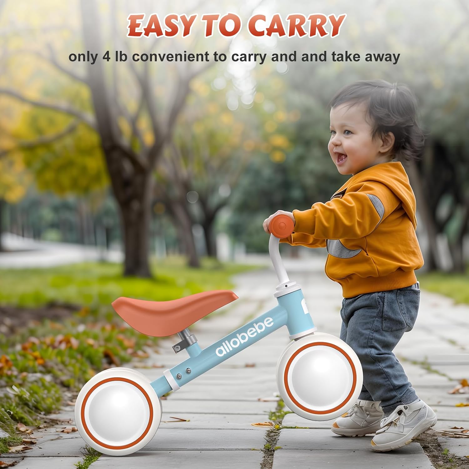 Baby Balance Bike, Cute Toddler Bikes 12-36 Months Gifts for 1 Year Old Girl Bike to Train Baby from Standing to Running with Adjustable Seat Silent & Soft 3 Wheels