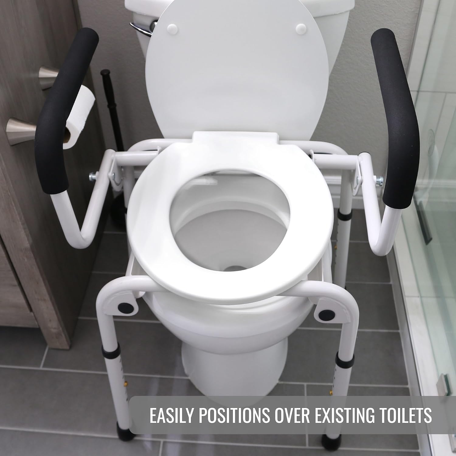 DMI Portable Toilet for Adults, Deluxe Commode For The Elderly, FSA HSA Eligible, Drop Arm Commode For Easy Transfers