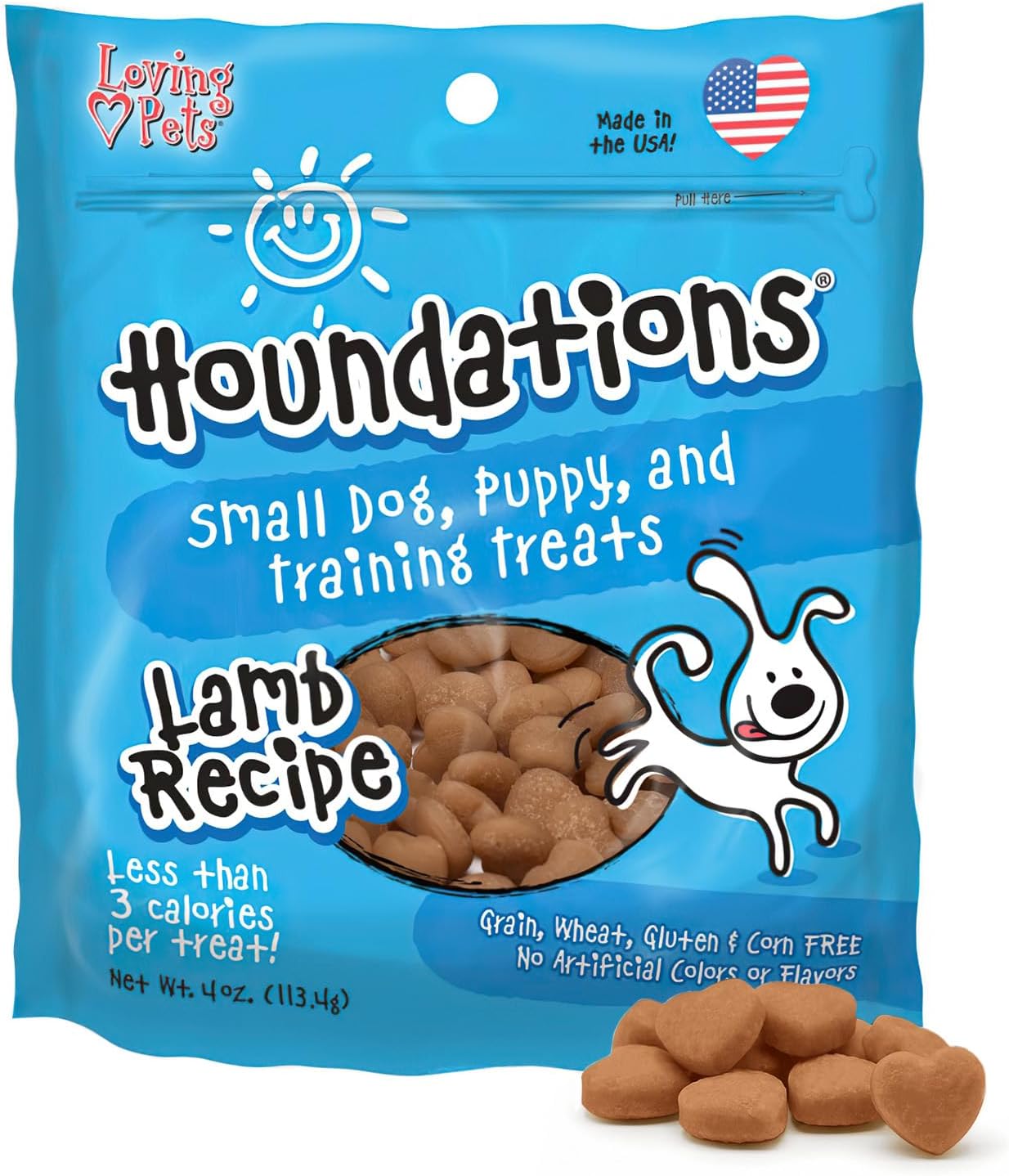 Loving Pets Houndations Chicken Dog Training Treats | All Natural | 2.6 Calories Per Treat | Grain-Free, Wheat-Free, Gluten-Free & Corn-Free | for Small Dogs & Puppies, 4 oz