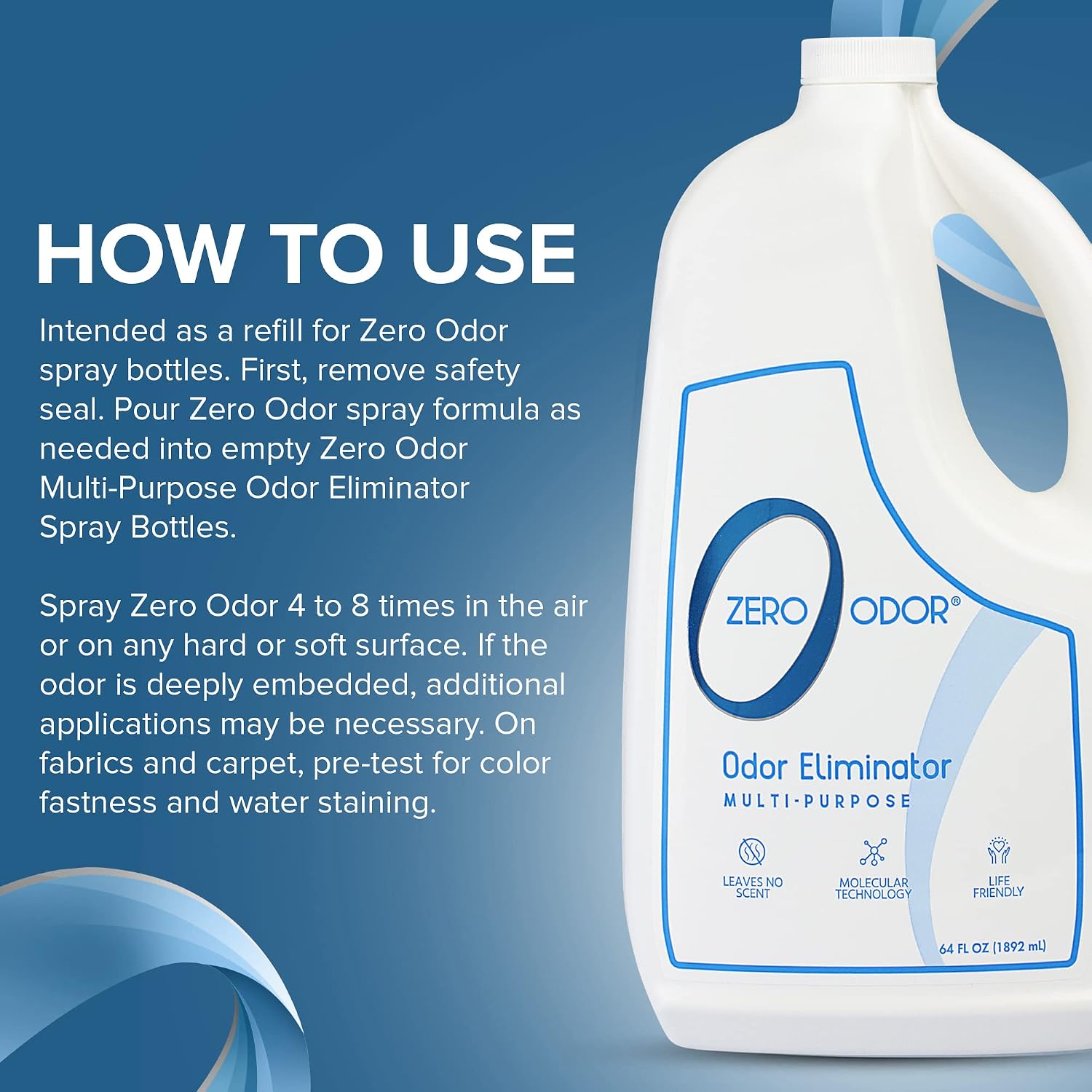 Zero Odor - Multi-Purpose Strong Odor Eliminator for Home, Office, Car, Bathroom, Hotel, Room Deodorizer, and Odor Neutralizer, 16oz