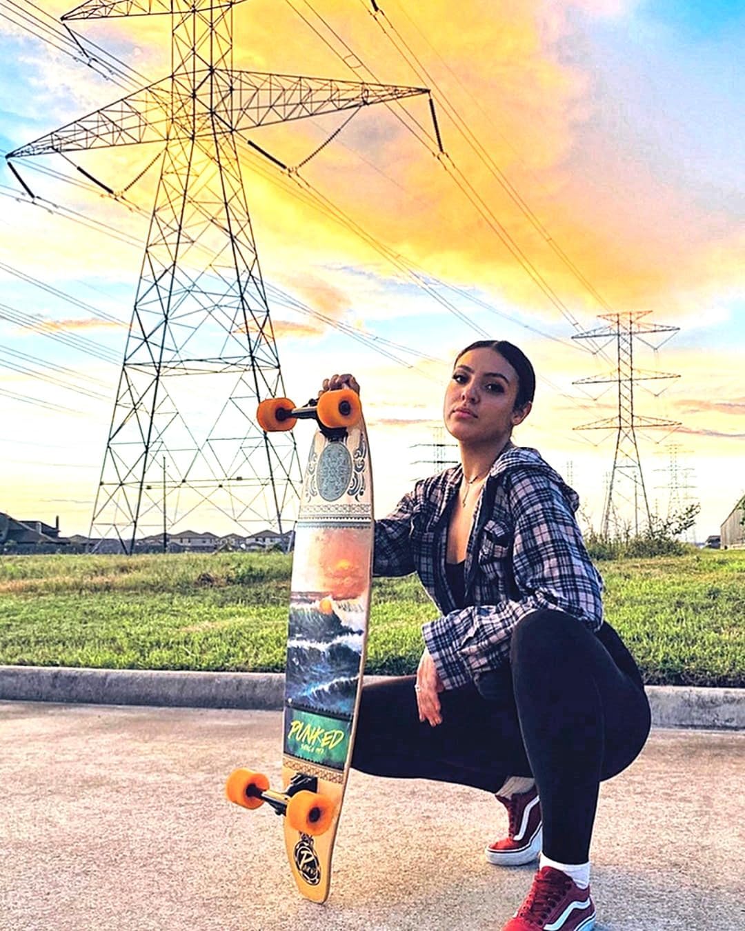 Graphic Series Complete Kicktail Skateboards Longboard w/BlackWidow Premium 80A Grip Tape, Aluminum Truck, ABEC9 Bearing, 71mm Skateboard Wheels
