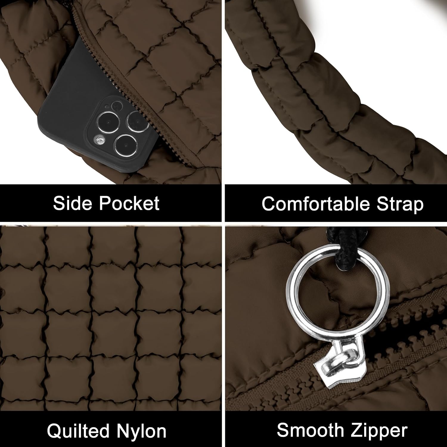 Puffer Tote Bag for Women Large Quilted Puffy Lightweight Carryall Crossbody Tote Bag for Women
