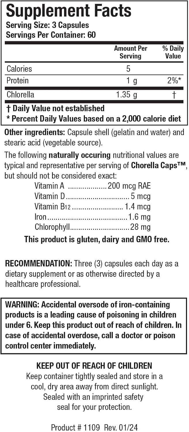 Biotics Research Chlorella Capsules Chlorella Supplements for Digestion, Detox, and Immune Support 180 Capsules