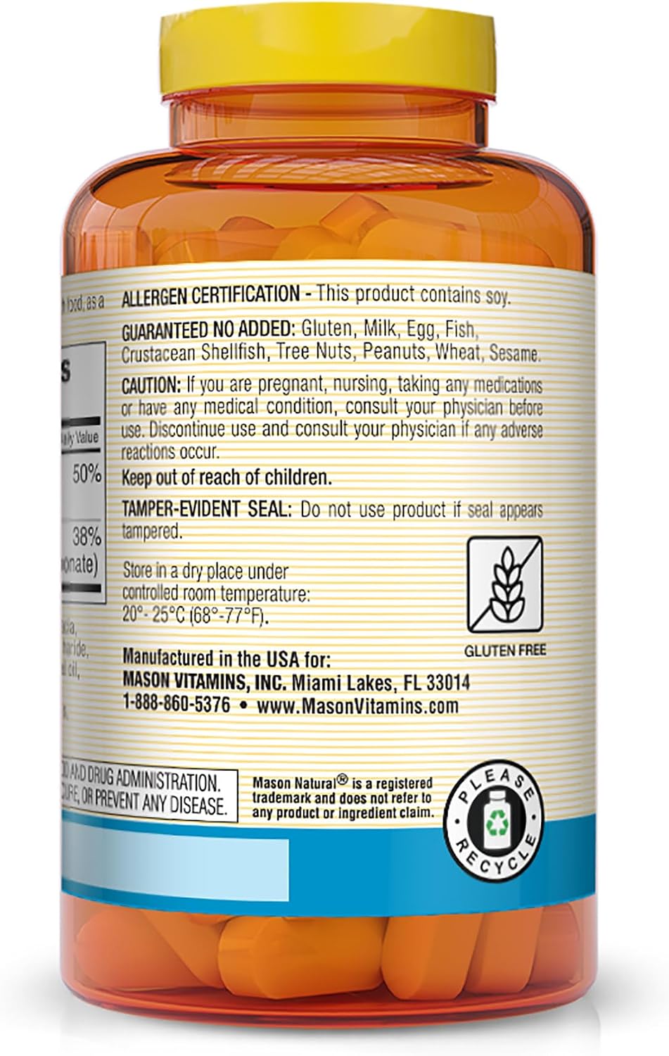 MASON NATURAL Calcium 500 mg (Oyster Shell) with Vitamin D3 to Support Normal Bone and Muscle Function, 250 Tablets