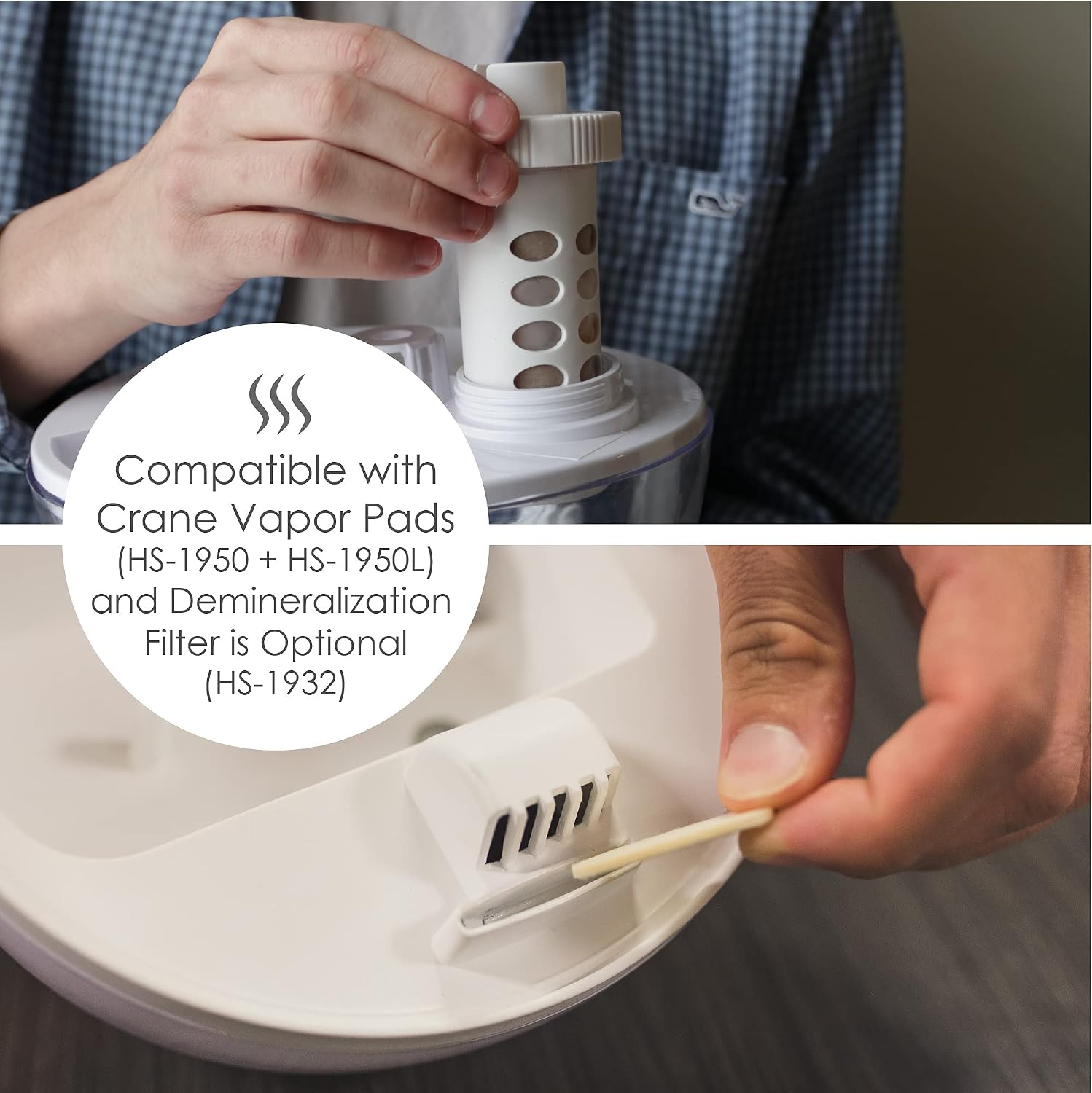 Crane Droplet Ultrasonic Small Air Humidifiers for Bedroom and Office, 0.5 Gallon Cool Mist Humidifier for Plants and Home, Humidifier Filters Optional, Blue and White