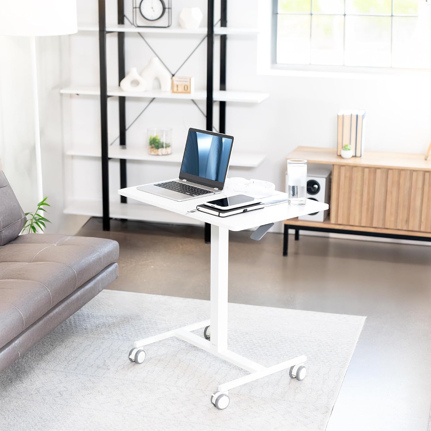 VIVO White 28 x 19 inch Standing Laptop Cart, CART-V00LW