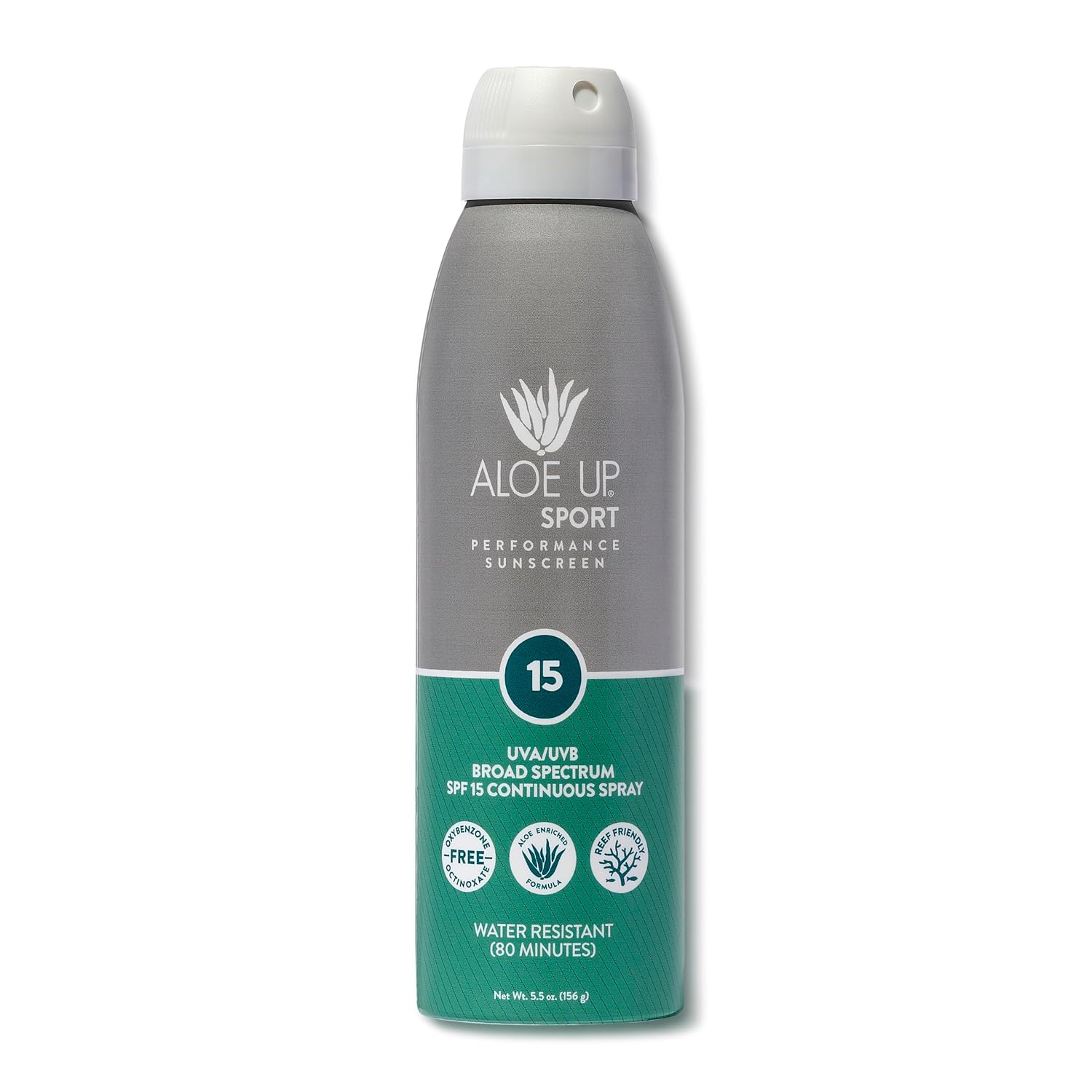 Aloe Up Sport Sunscreen Spray SPF 15, Water Resistant, Non-greasy, 6 oz | Broad-spectrum SPF 15; Water resistant up to 80 min; Non-greasy, With aloe vera gel, fragrance-free