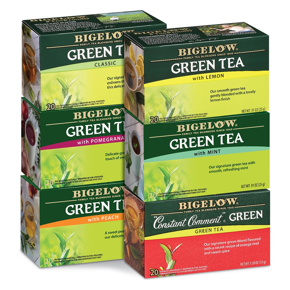 Bigelow Tea Classic Green Tea Bags, 40 Count (Pack of 6)