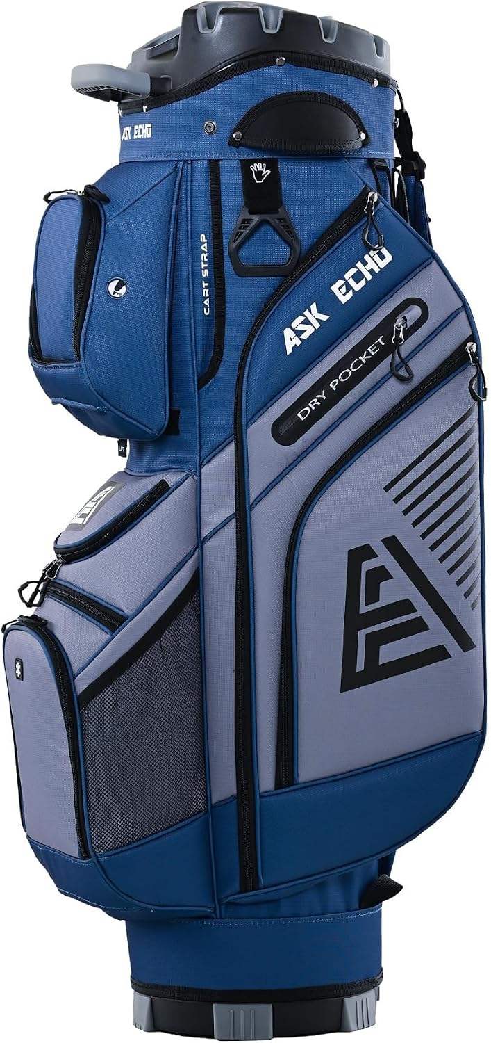ASK ECHO T-Lock 3.0 Golf Cart Bag, Quiet 14-Way Full-Length Divider