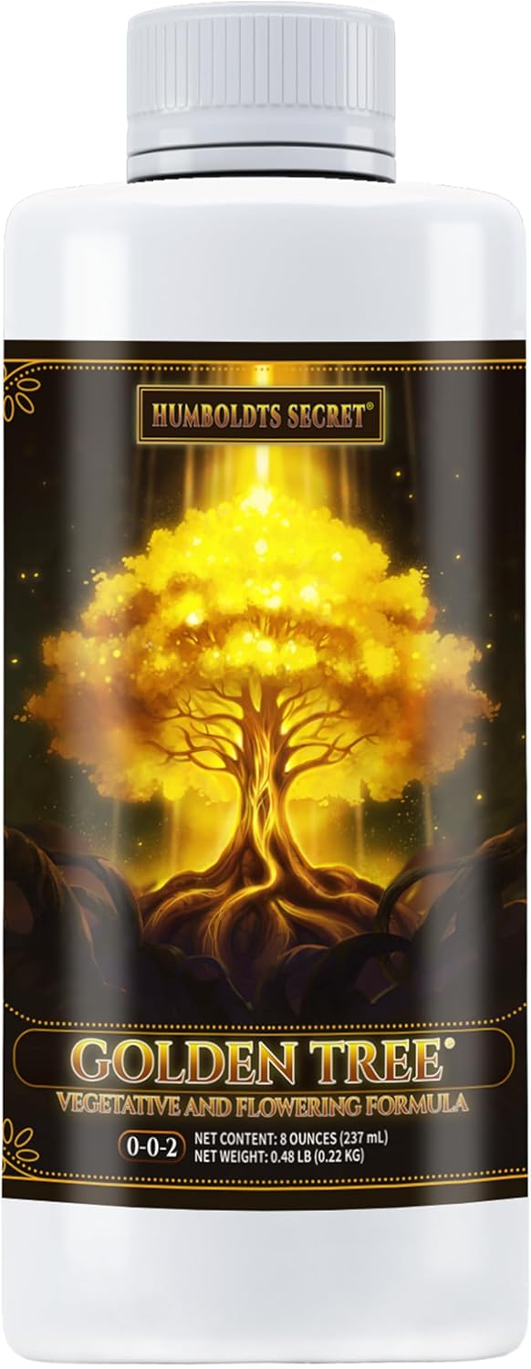 Humboldts Secret Golden Tree Liquid Plant Food | Enhances Growth Indoors or Outdoors | All-in-One Plant Nutrients for Vegetables, Trees, Flowers, Fruits, Roses, Lawns, Tomatoes | 16 Ounce