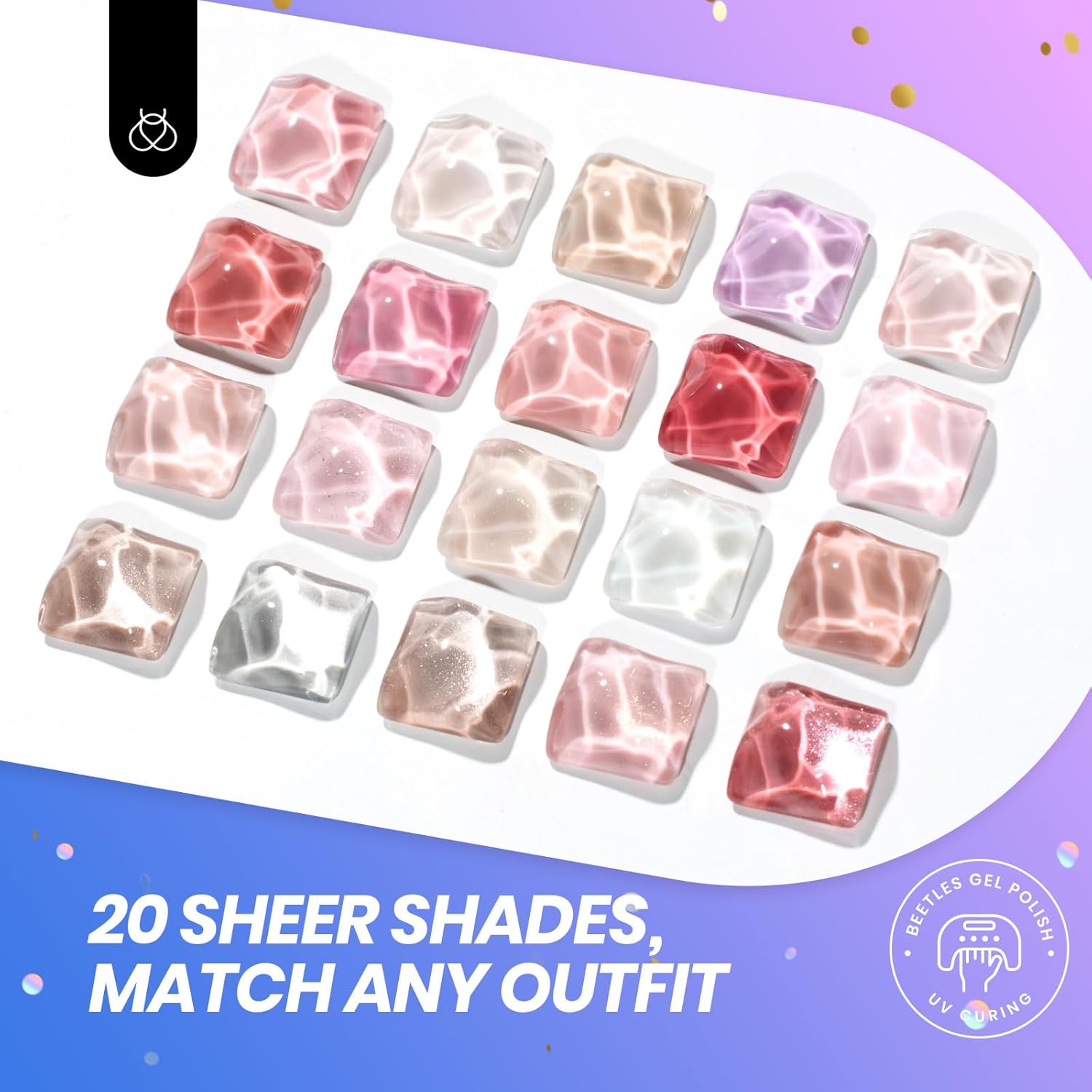 Beetles Gel Nail Polish Set with Base Glossy Matte Top Coat Macaron Gel