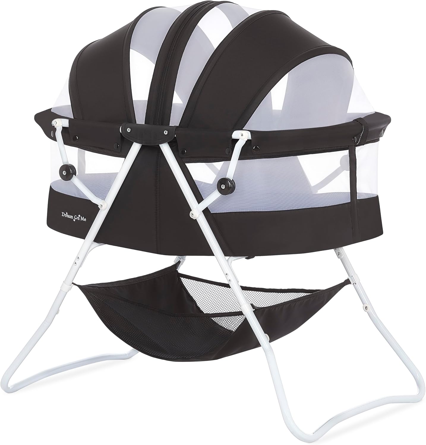 Dream On Me Karley Bassinet in Grey and Pink