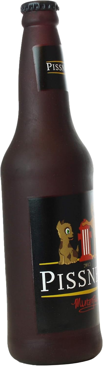 SILLY SQUEAKERS Tuffy Beer Bottle Dog Toy: Squeaky Dog Toy, Washable and Floats, Vinyl