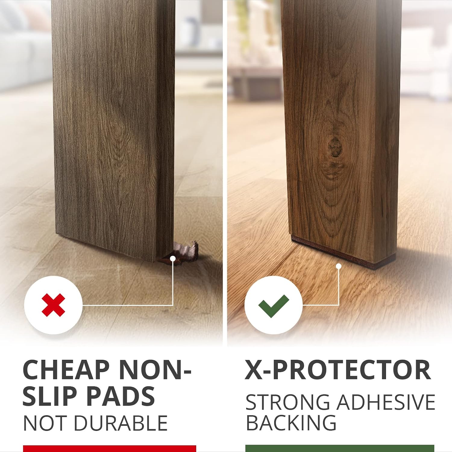 X-PROTECTOR Non Slip Furniture Pads – 12 Premium Furniture Grippers 3"! | Best SelfAdhesive Rubber Feet Furniture Feet – Ideal Non Skid Furniture Pad Floor Protectors – Keep Furniture in Place!