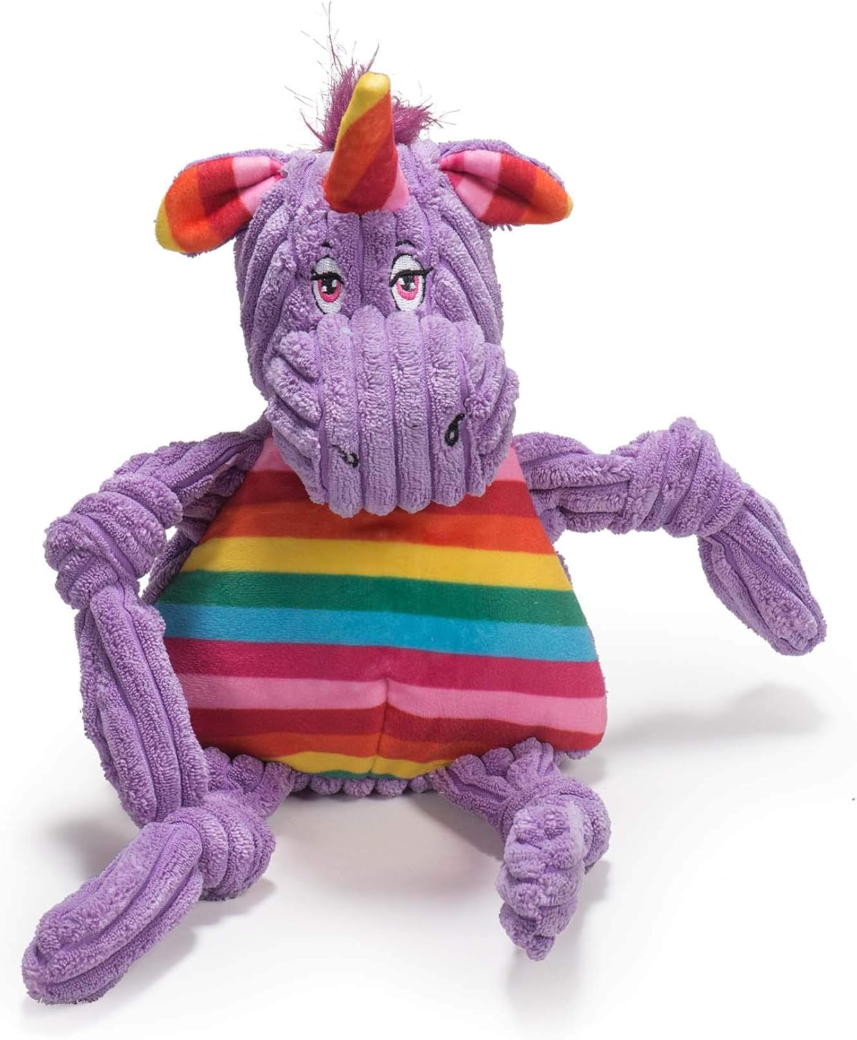 HuggleHounds Knottie Plush Dog Toy - Dog Stuffed Animal Toy, Squeaky Puppy Toys, for Small, Medium & Large Dogs, Durable Plush to Keep Them Busy - Stuey Sock Monkey, Large