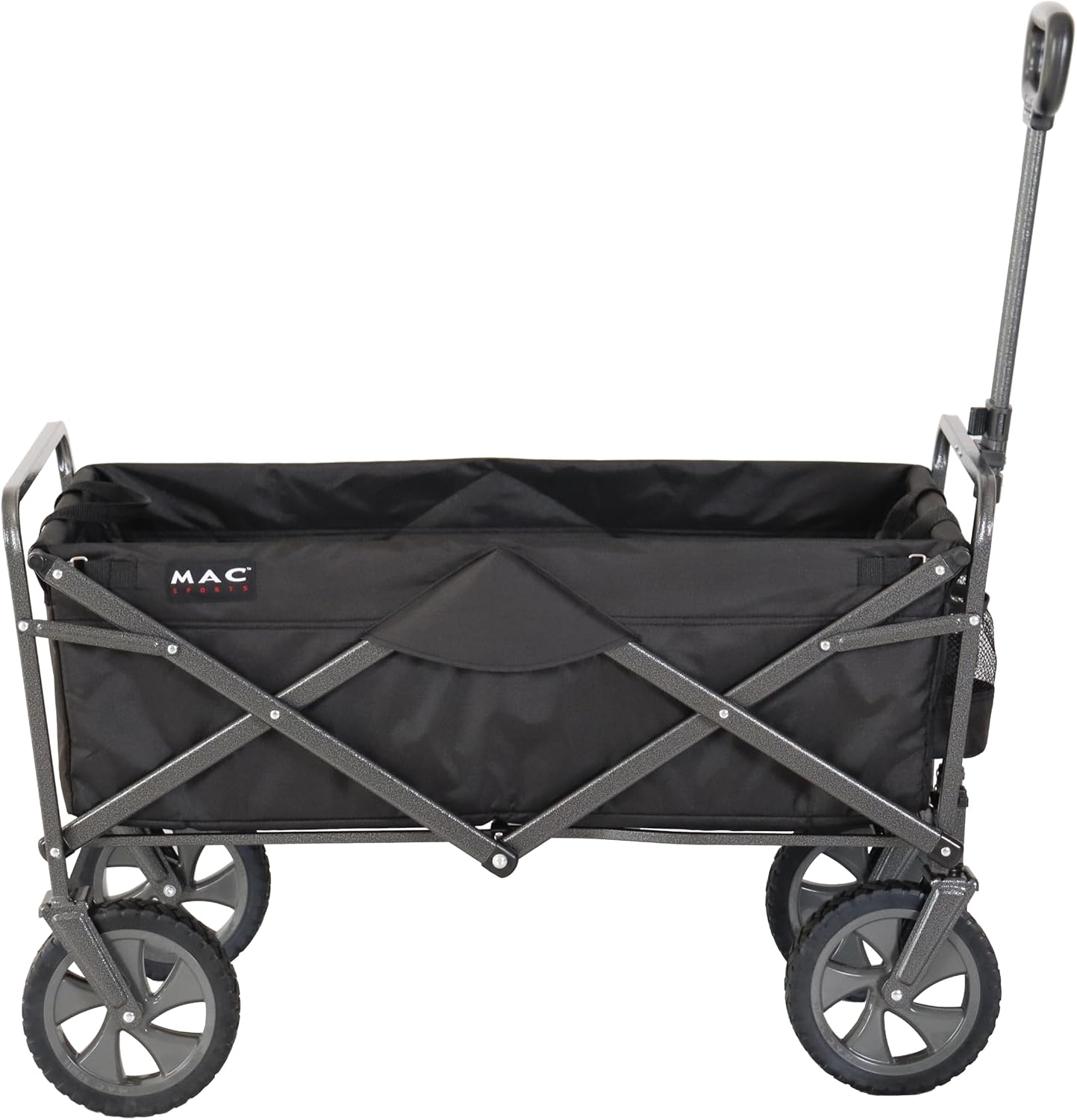 Mac Sports Heavy Duty Steel Frame Collapsible Folding 150 Pound Capacity Outdoor Camping Garden Utility Wagon Yard Cart, Red