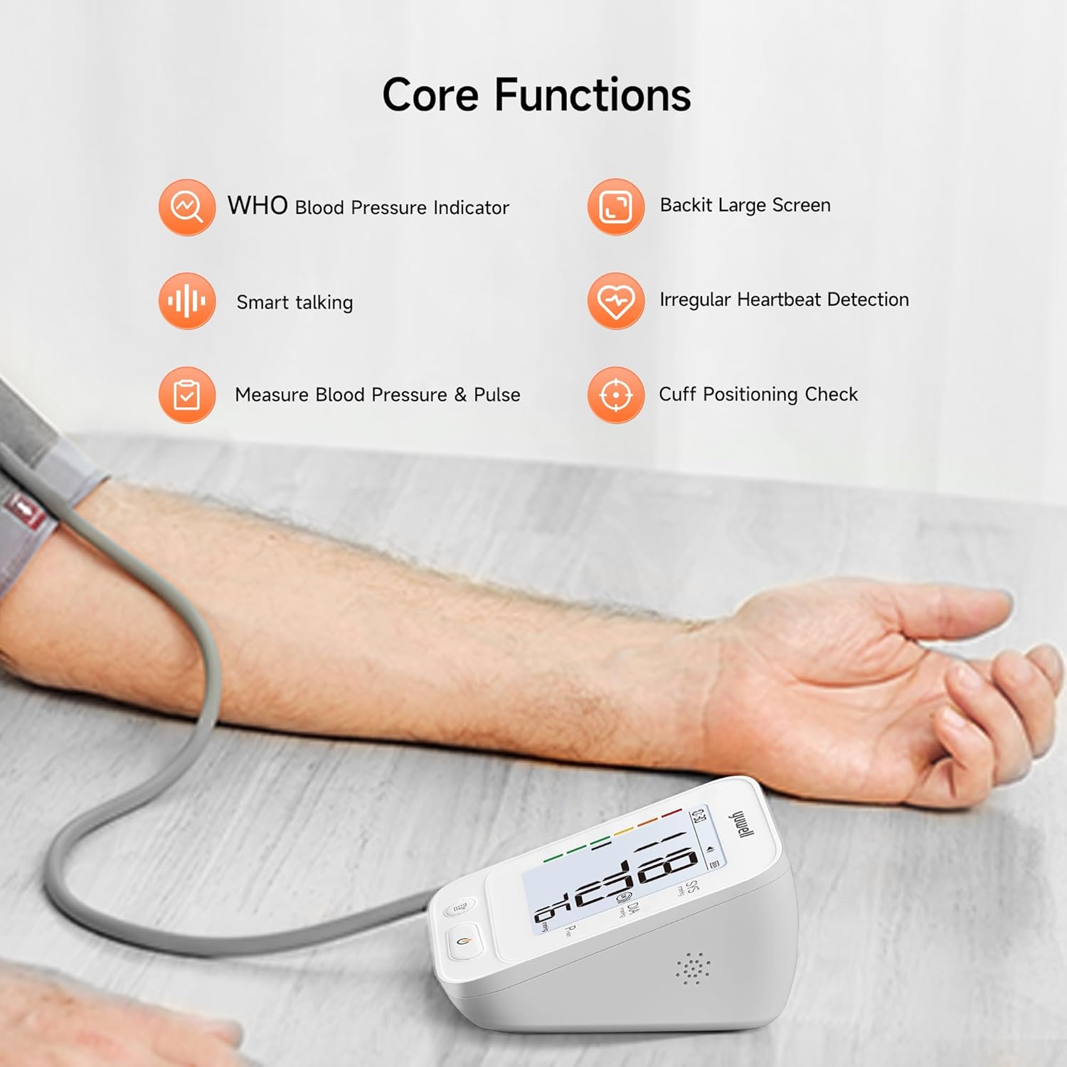 yuwell Blood Pressure Monitor, Large Upper Arm Blood Pressure Cuff, Digital Blood Pressure Machine for Home Use, Large Display, Stores 99 Readings