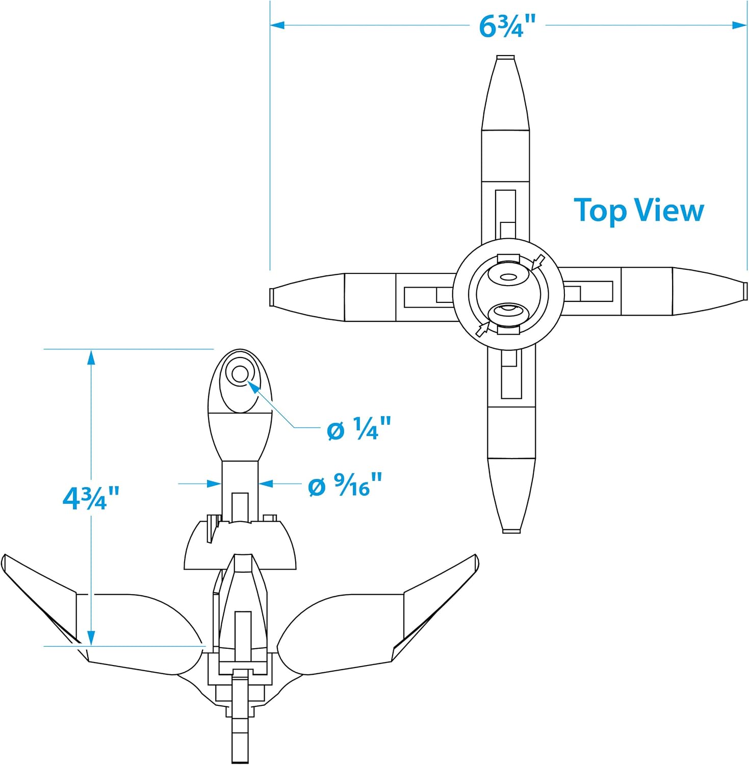 Seachoice Folding Grapnel Anchor – For Small Craft and Dinghies – Multiple Sizes