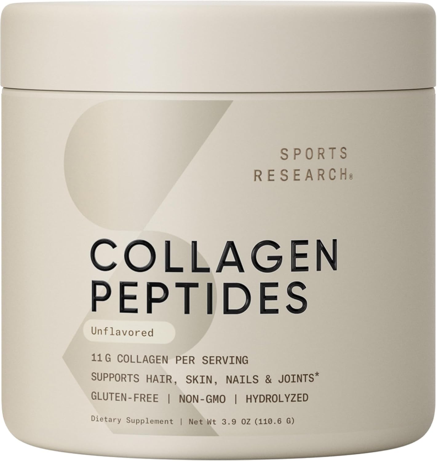 Sports Research® Collagen Peptides Protein Powder 16oz (Unflavored) | 11g Grass-Fed Collagen per Scoop · Hair, Skin & Joint Support · Easy to Mix in Coffee & Shakes - 41 Servings