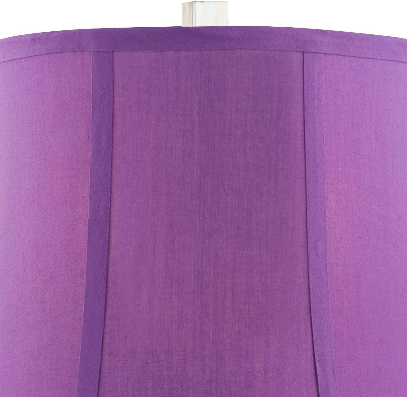 Bohemian 21" High Table Lamp Glass Stacked Traditional Modern Colored | Orchid Pink Chic Multi Kids Girls Living Room Bedroom Bedside House Nightstand Office Home Family Bell Shade