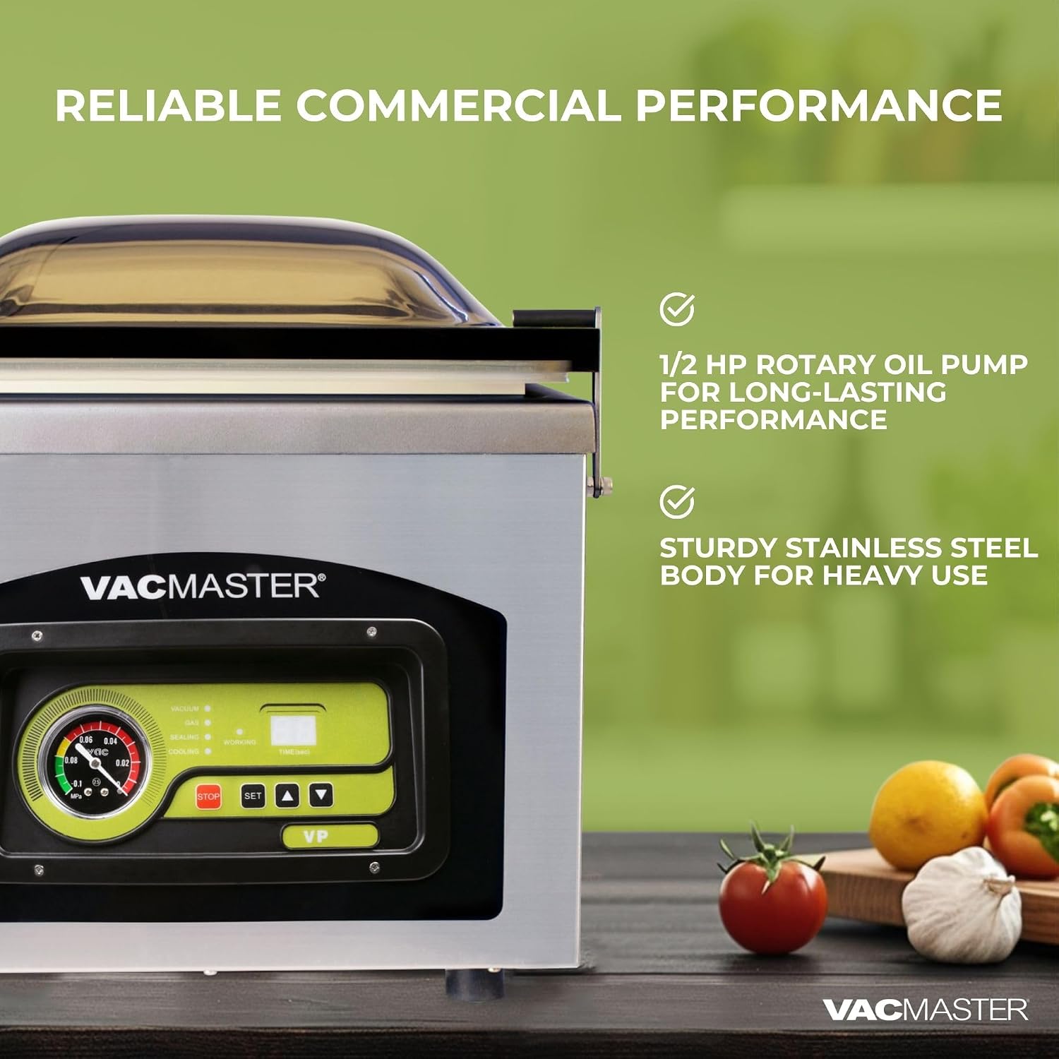 VacMaster VP230 Chamber Vacuum Sealer – Commercial Vacuum Sealer Machine for Food with 1/2 HP Oil Pump, 12.25” Seal Bar for 12” x 15” Bags
