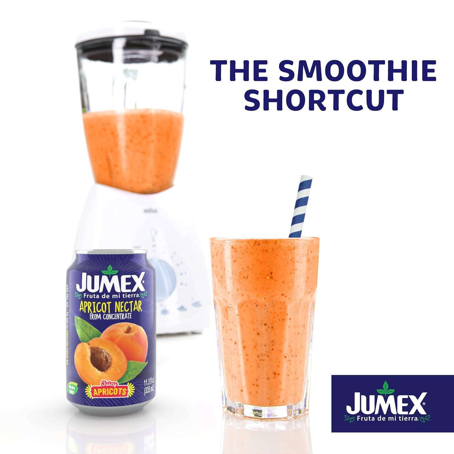 Jumex Mango Nectar Juice & Peach Nectar - Made with Fresh Fruit Puree - Tropical Fruit Juice Concentrate for Smoothie Mix, Cocktail Mixers & Kids Beverages - 11.3oz, 12 Pack Canned Drinks