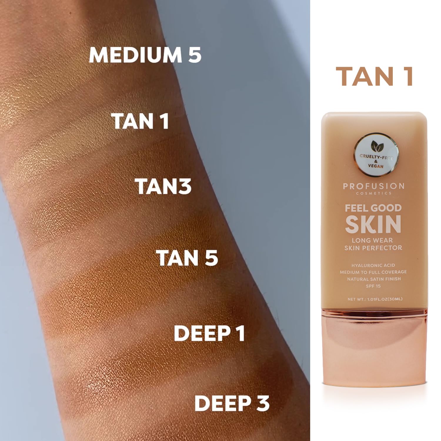Profusion Cosmetics Lightweight Liquid Foundation for a Flawless and Elegant Radiance, Breathable Makeup that Improves Uneven Skin Tone