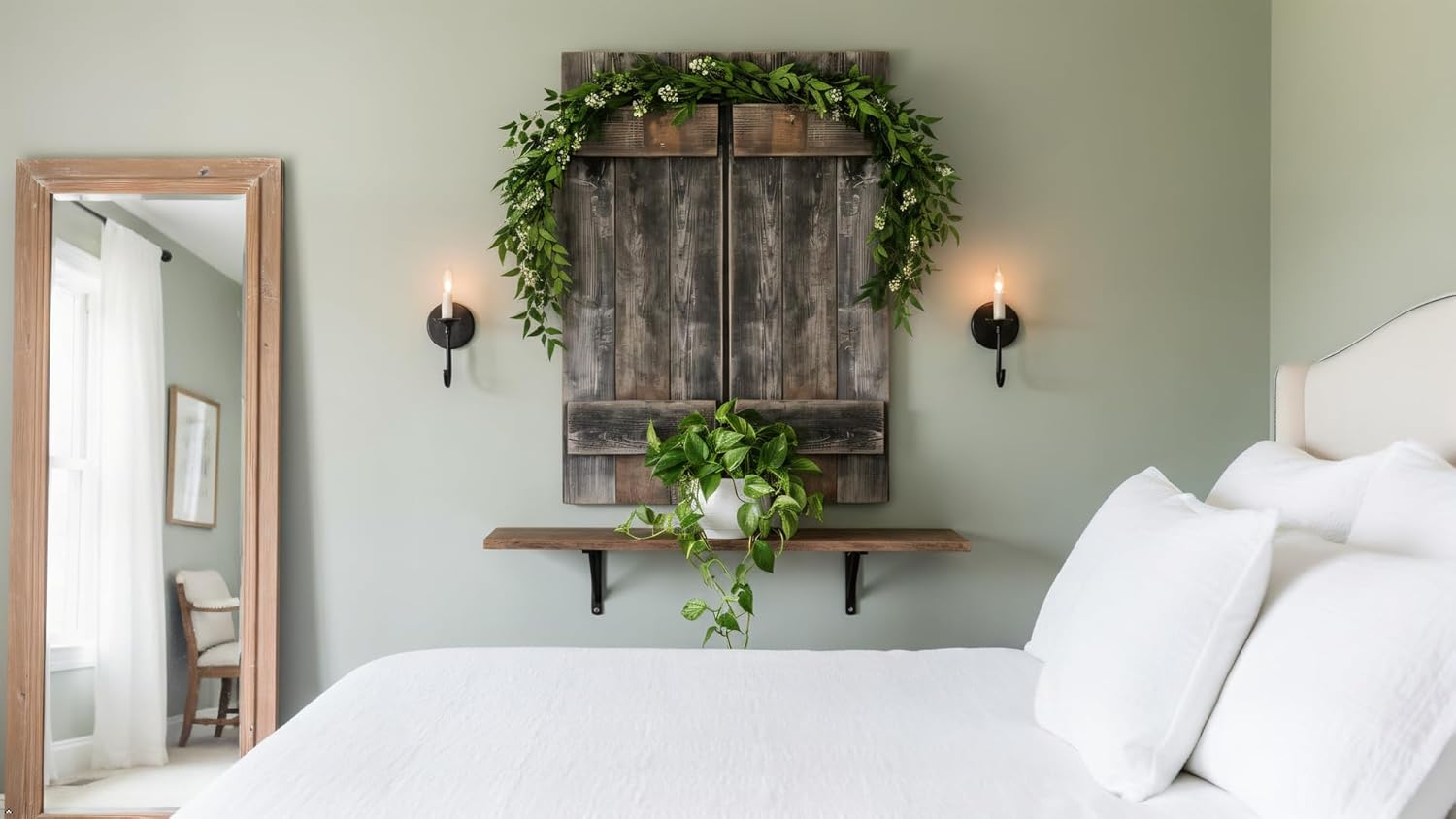 Rustic Revival | Rustic Shutters Made from 100% Reclaimed Weathered Wood – Set of 2 – Farmhouse Barnwood Style Wall Decor – Real Wood Handmade
