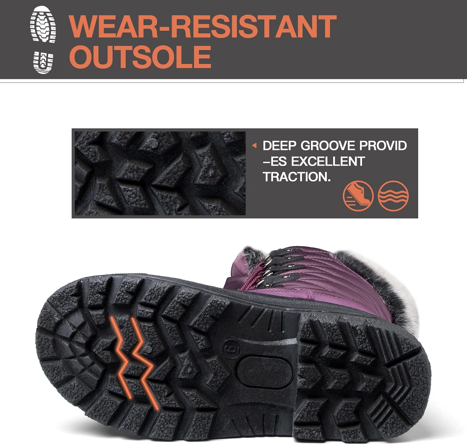 mysoft Women's Snow Boots Waterproof Mid-Calf Winter Boots