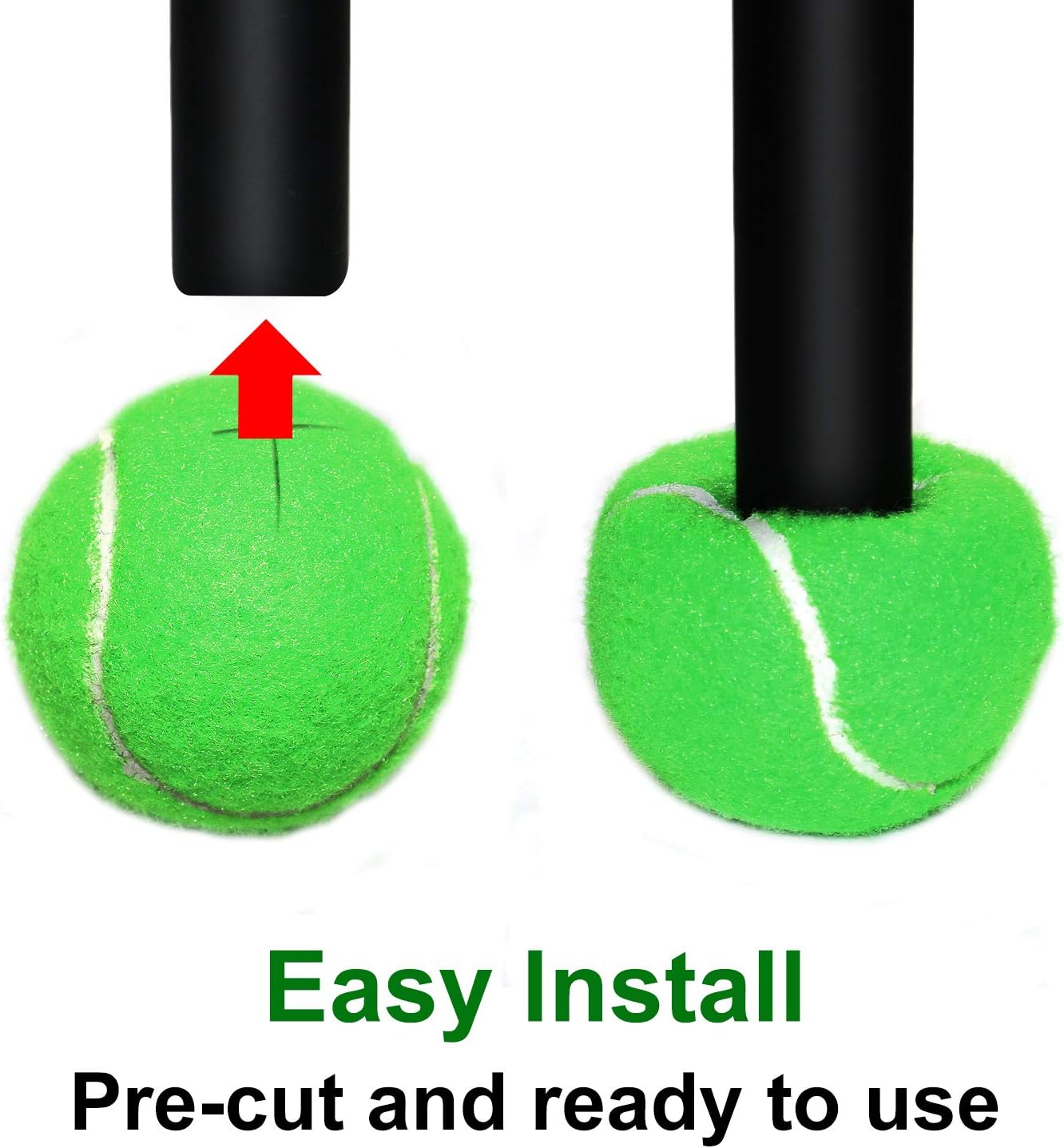 URBEST Walker Tennis Balls 4pcs Precut Heavy Duty Tennis Balls for Walkers