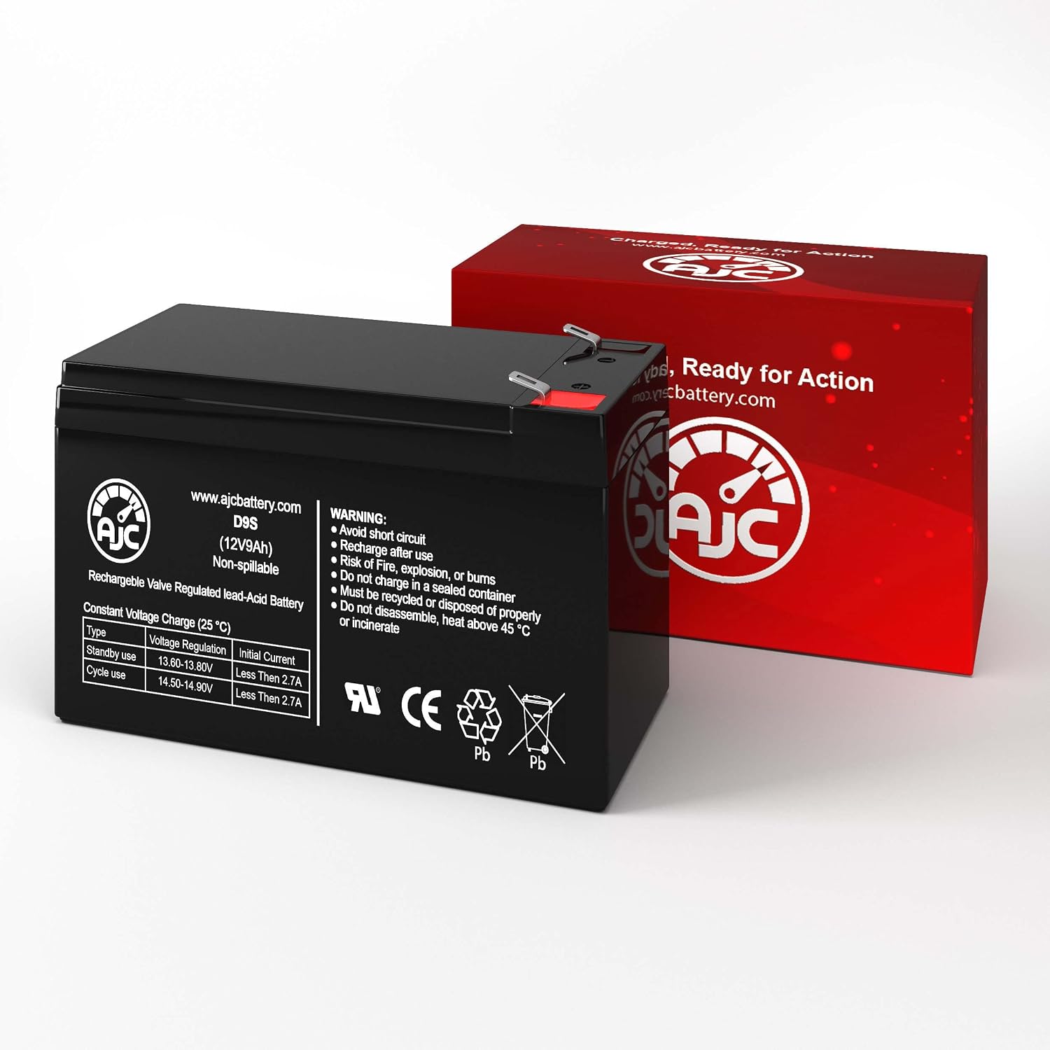 AJC Battery Compatible with Razor MX350 Dirt Rocket 12V 9Ah Electric Scooter Battery