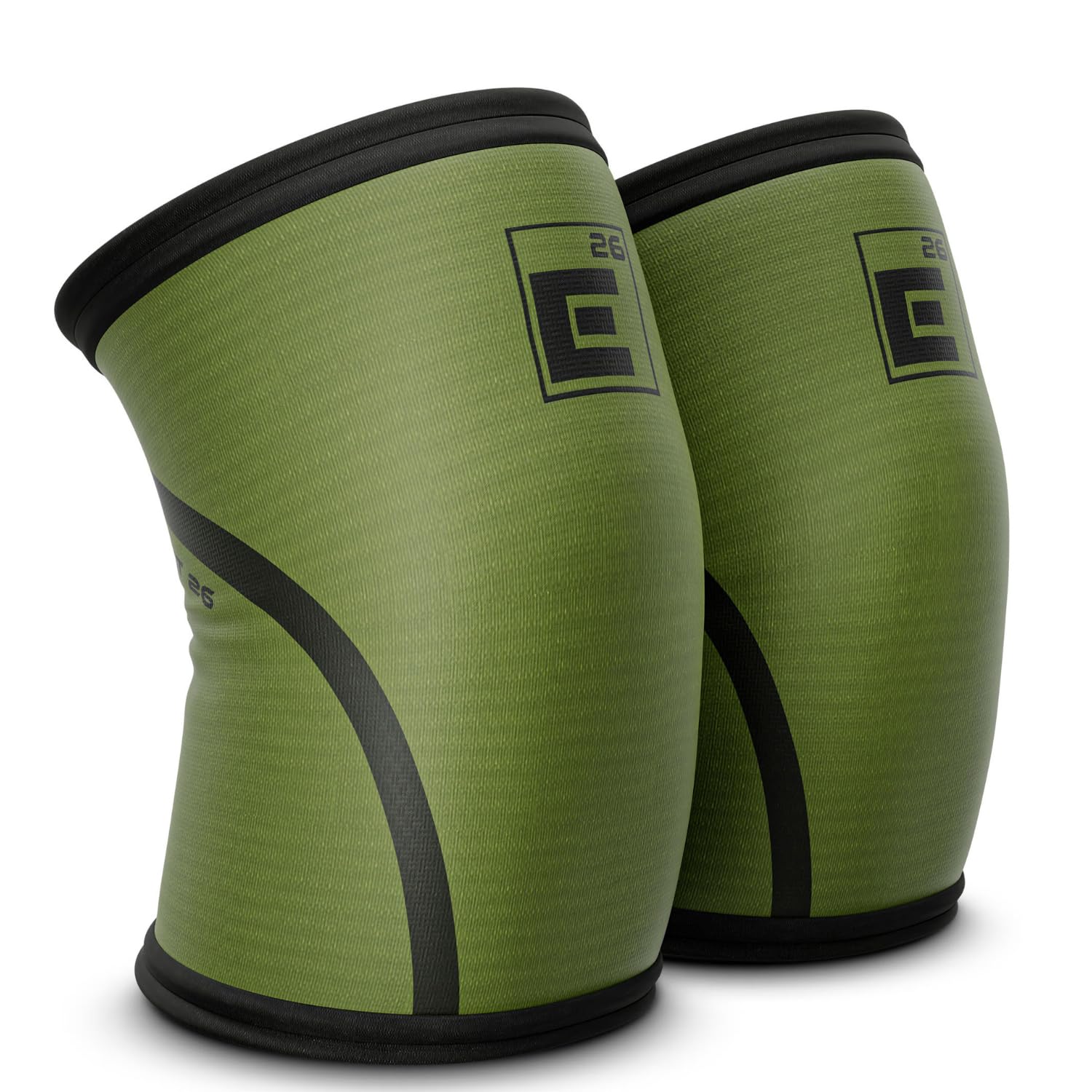 Element 26 Knee Sleeves for Weight Lifting with Gym Bag (M, Black) | 6mm Neoprene Support for Powerlifting, CrossFitting, Squats, Deadlifts, 7mm Compression, Non-Slip, Men & Women, Sold As Pair
