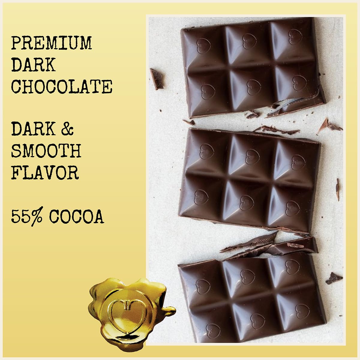 Chocolove Dark Chocolate Bars | 55% Cocoa | Crafted with Smooth Semi-sweet Premium Chocolate | Non GMO, Rainforest Alliance Certified