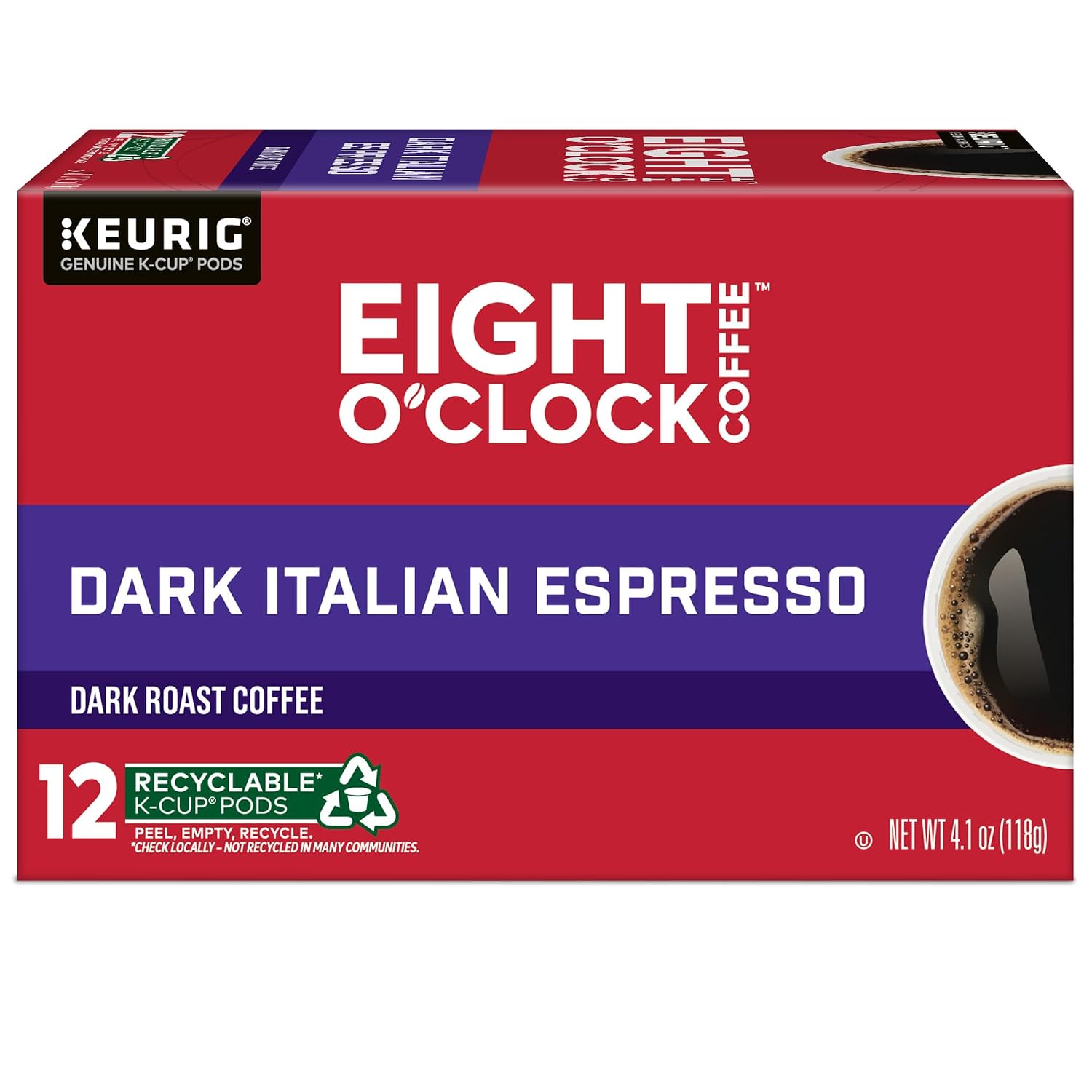 Eight O'Clock Coffee The Original, Single-Serve Keurig K-Cup Pods, Medium Roast Coffee Pods, 72 Count
