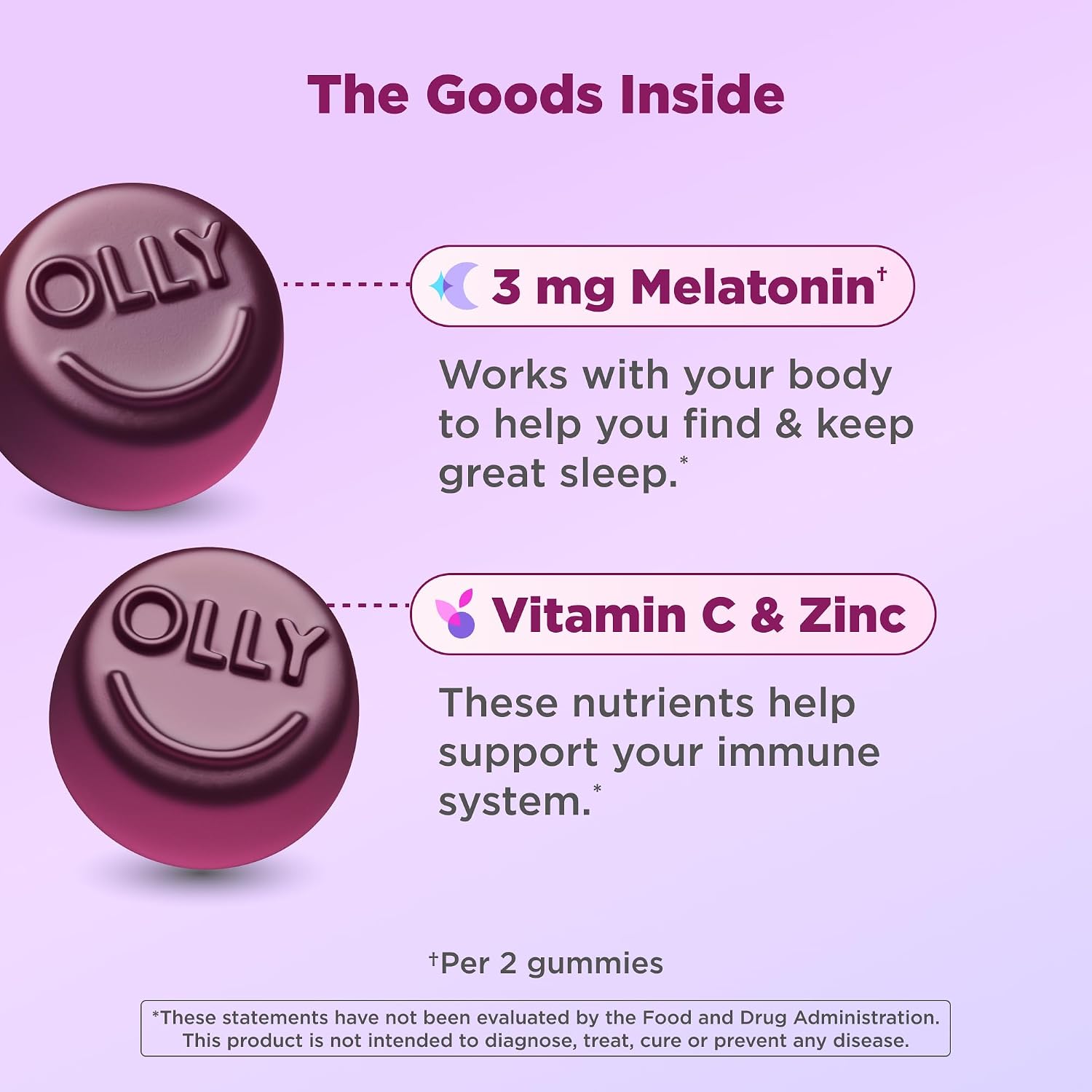 OLLY Immunity Sleep + Elderberry Gummies, Immune & Sleep Support*- 36 Count