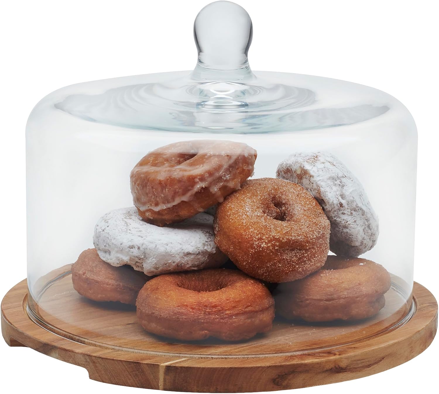 Libbey Selene 6-in-1 Domed Cake Stand, Unique Space Saving Glass Cake Stand with Dome, Multi-Purpose Dip Bowl To Serve Snacks and More