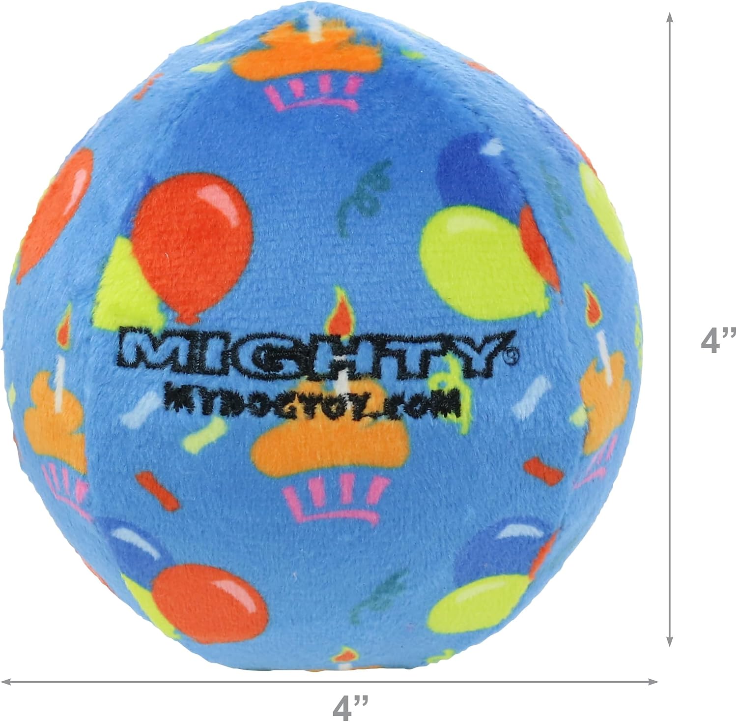 MIGHTY Tuffy 2 Pack Medium Ball Dog Toy: Ultra Durable Plush Toy with Multiple Layers & Reinforced Seams, Washable and Floats, Vinyl Ball & Fleece