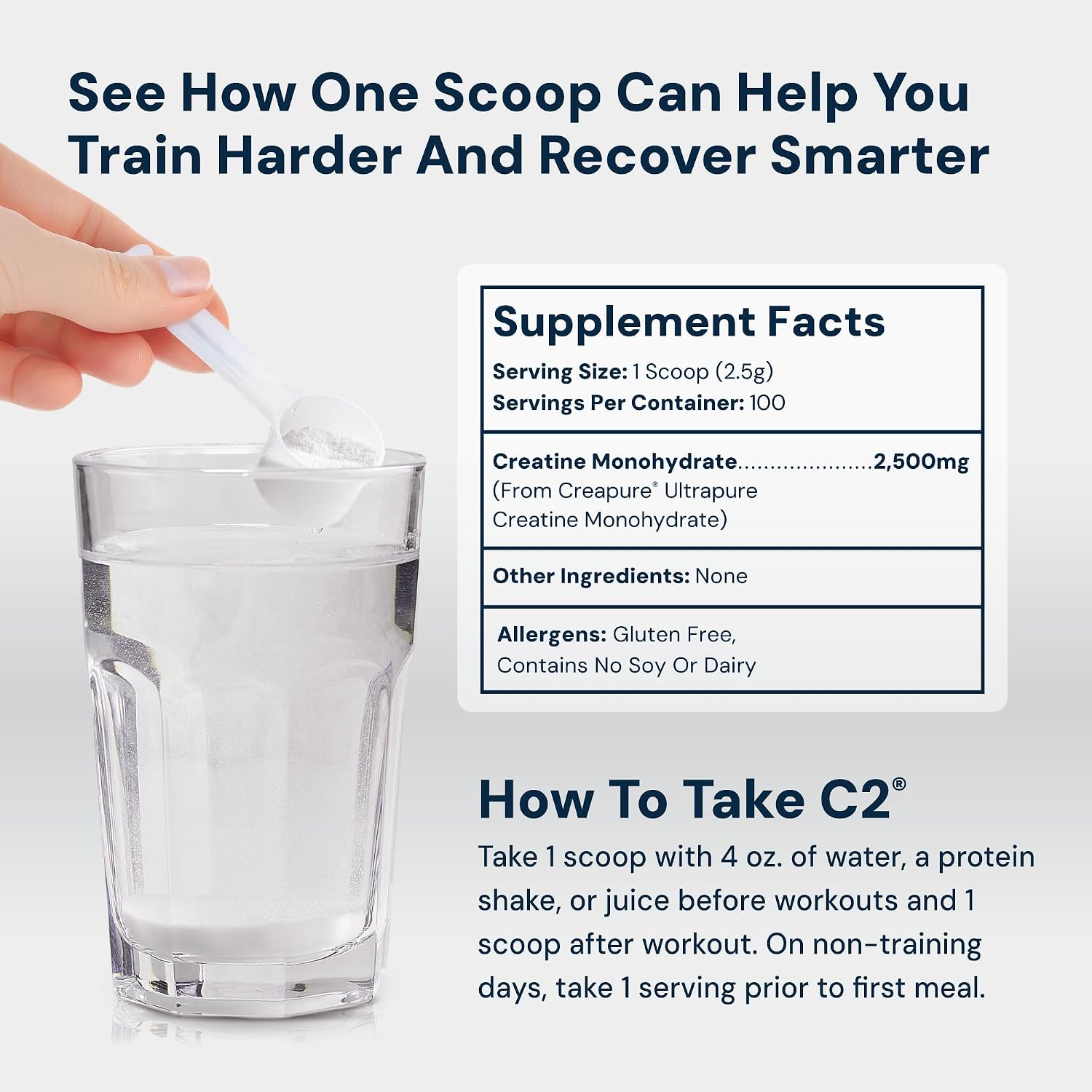 HPN C2 Creapure Creatine for Strength & Recovery, 100 Servings | Ultra-pure Creapure creatine supports strength, performance and recovery, vegan
