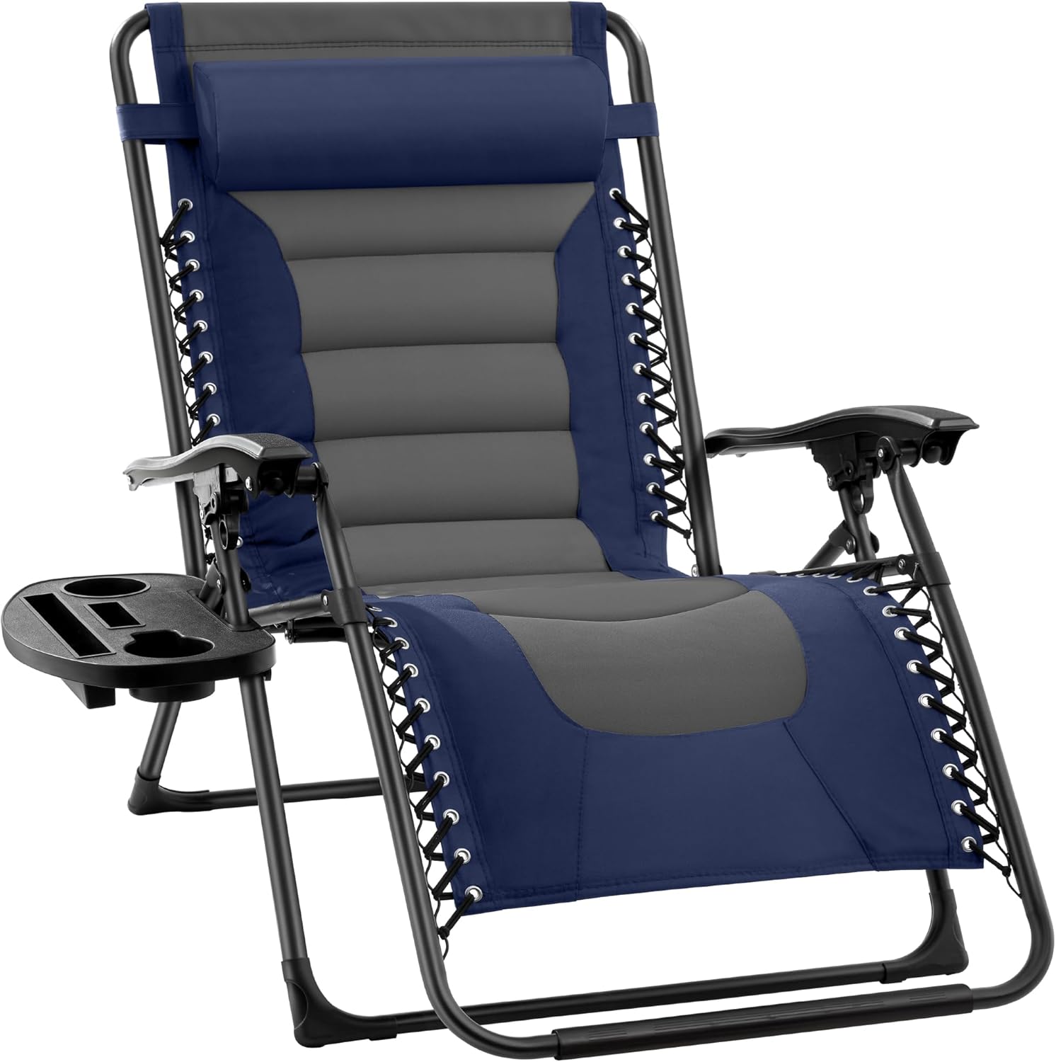 Best Choice Products Oversized Padded Zero Gravity Chair, Folding Outdoor Patio Recliner, XL Anti Gravity Lounger for Backyard w/Headrest, Cup Holder