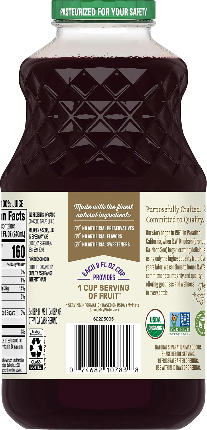 R.W. Knudsen Organic Just Concord Grape Juice, 32 fz
