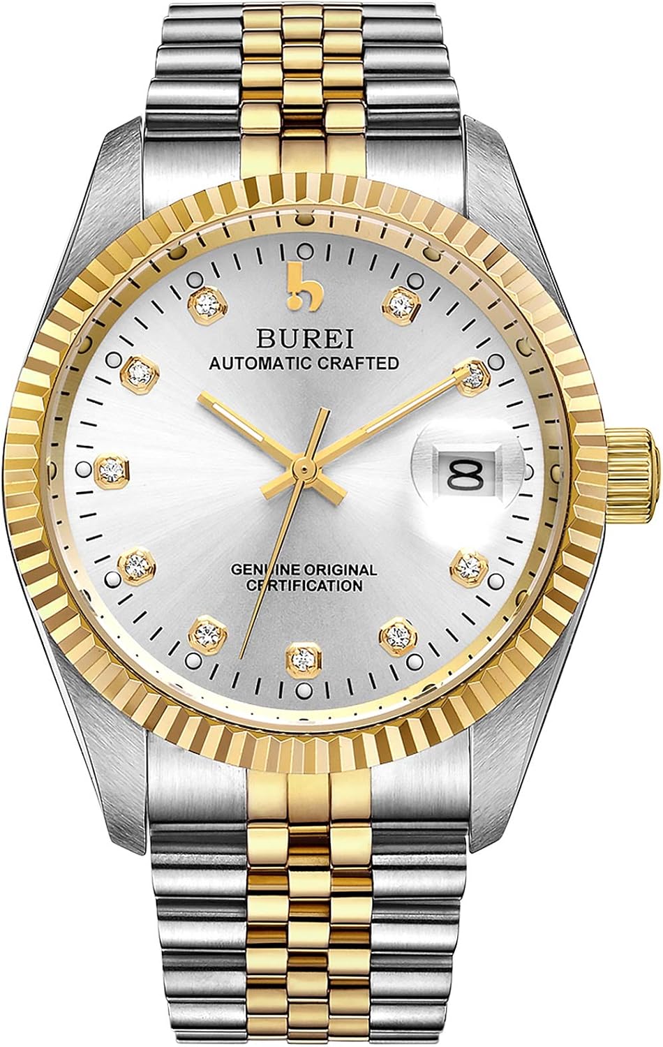 BUREI Men's Luxury Automatic Watch Fashion Waterproof Mechanical Watch, Adjustable Stainless Steel Two Tone Strap,Gift for Men